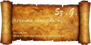 Sztraka Gusztáv névjegykártya